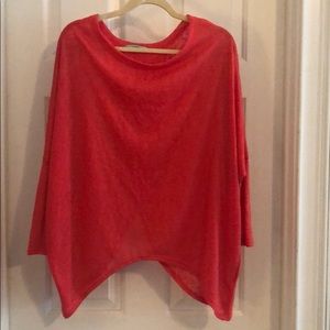Karlie 3/4 Sleeve Tulip Back Top, Coral, S